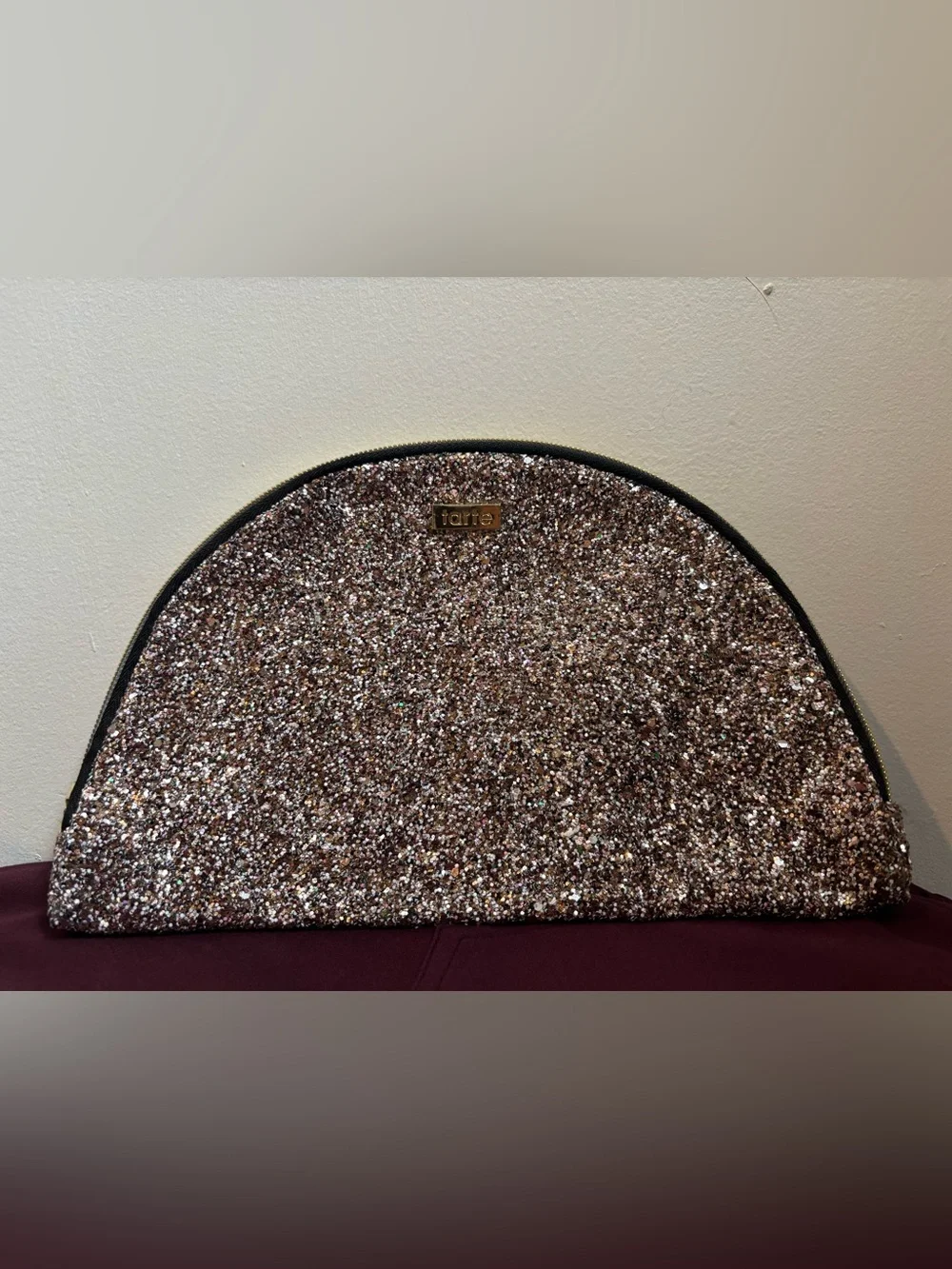 tarte Rose Gold Glitter Cosmetic Pouch